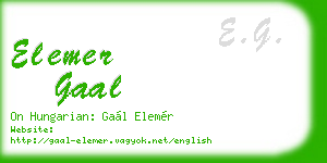 elemer gaal business card